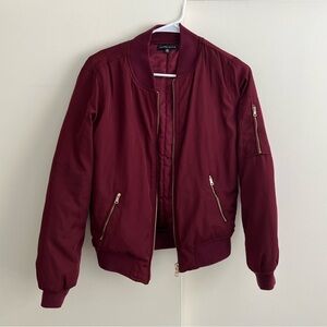 Kendall and Kylie maroon bomber jacket